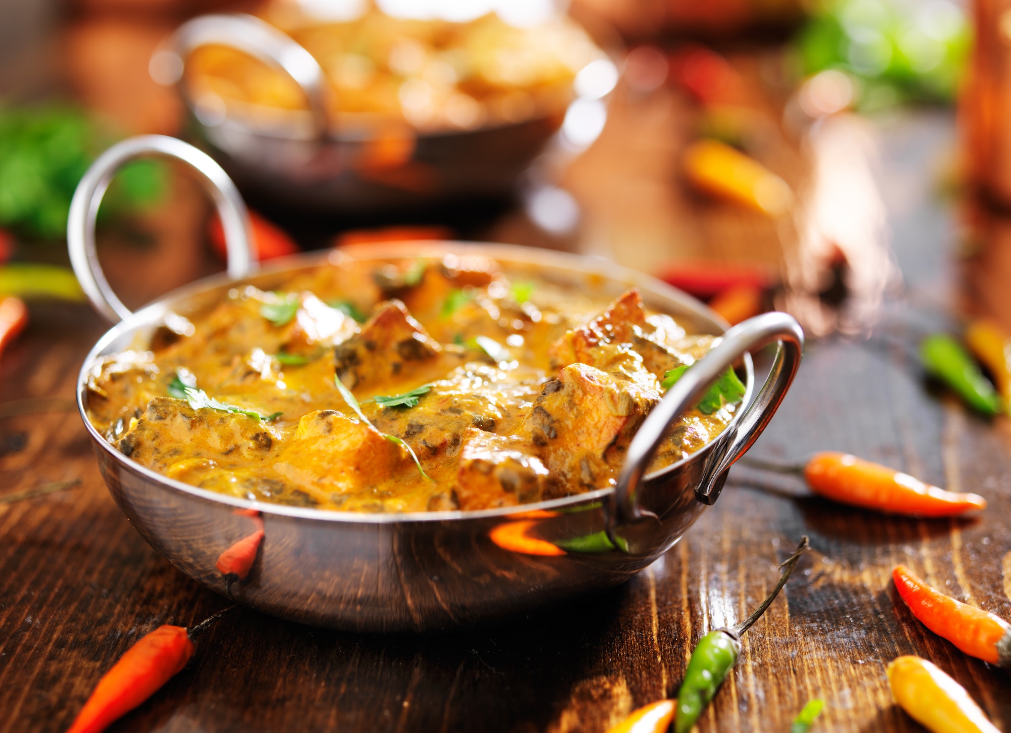 indian food - saag paneer curry dish